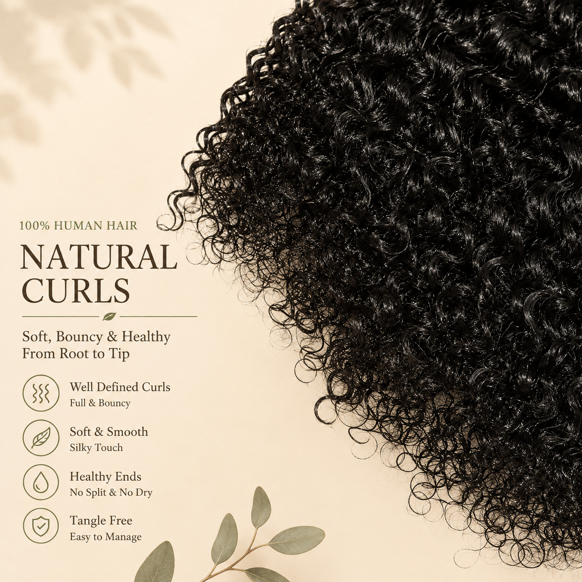 MISS ROLA 16A Grade Jerry Curly Wave Bundles, 3 pieces, Fluffy Defined Wavey Curly Vietnamese Human Hair, 18-26 Inches Natural Black Double Drawn Double Wefted Quick Weave Hair Extensions for Women