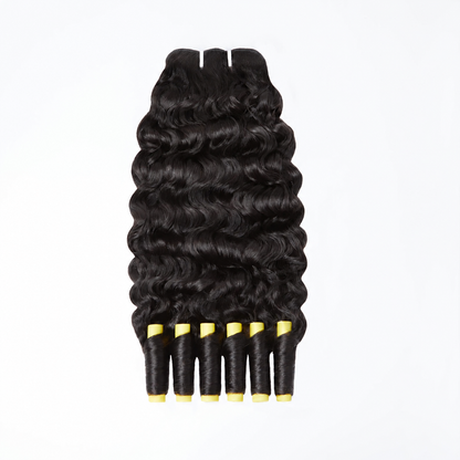 MISS ROLA Burmese Curly Bundles with Protective Foam, 3 pieces, Bouncy Spiral Curls, 16A 100% Vietnamese Human Hair Double Drawn Wefted Bundles, Quick Weave Glue/Sew-in Hair Extensions for Black Women