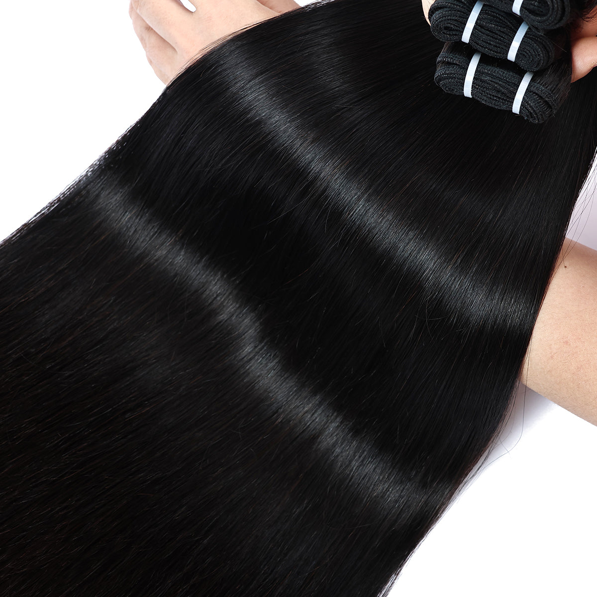 MISS ROLA 16A Raw Human Hair Double Drawn Silky Straight Vietnamese Hair 3 Bundles, Upgraded Lightweight Double Wefted Premium 100% Unprocessed Virgin Hair Extensions, Thick Full Ends, Natural Black Silky Soft, Luxury Reusable 18 20 22 Inch