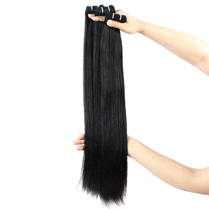 MISS ROLA 16A Raw Human Hair Double Drawn Silky Straight Vietnamese Hair 3 Bundles, Upgraded Lightweight Double Wefted Premium 100% Unprocessed Virgin Hair Extensions, Thick Full Ends, Natural Black Silky Soft, Luxury Reusable 18 20 22 Inch