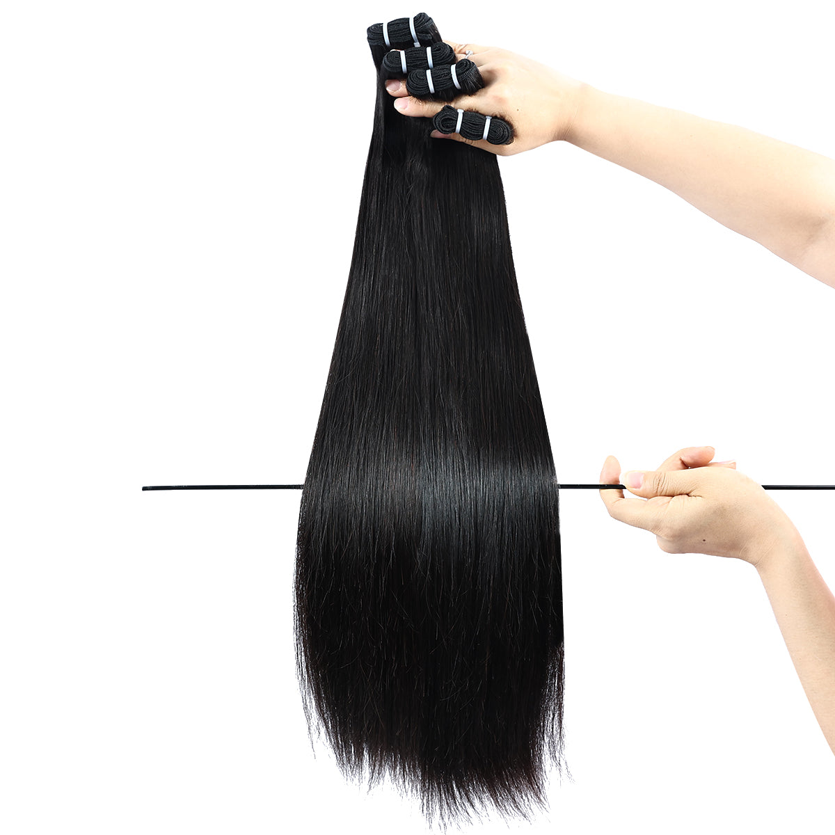 MISS ROLA 16A Raw Human Hair Double Drawn Silky Straight Vietnamese Hair 3 Bundles, Upgraded Lightweight Double Wefted Premium 100% Unprocessed Virgin Hair Extensions, Thick Full Ends, Natural Black Silky Soft, Luxury Reusable 18 20 22 Inch