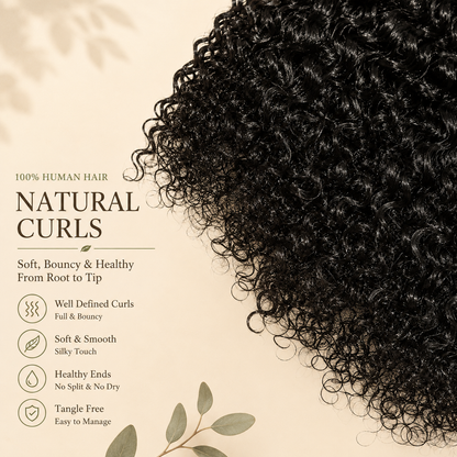 MISS ROLA 16A Grade Jerry Curly Wave Bundles, 3 pieces, Fluffy Defined Wavey Curly Vietnamese Human Hair,  18-26 Inches Natural Black Double Drawn Double Wefted Quick Weave Hair Extensions for Women