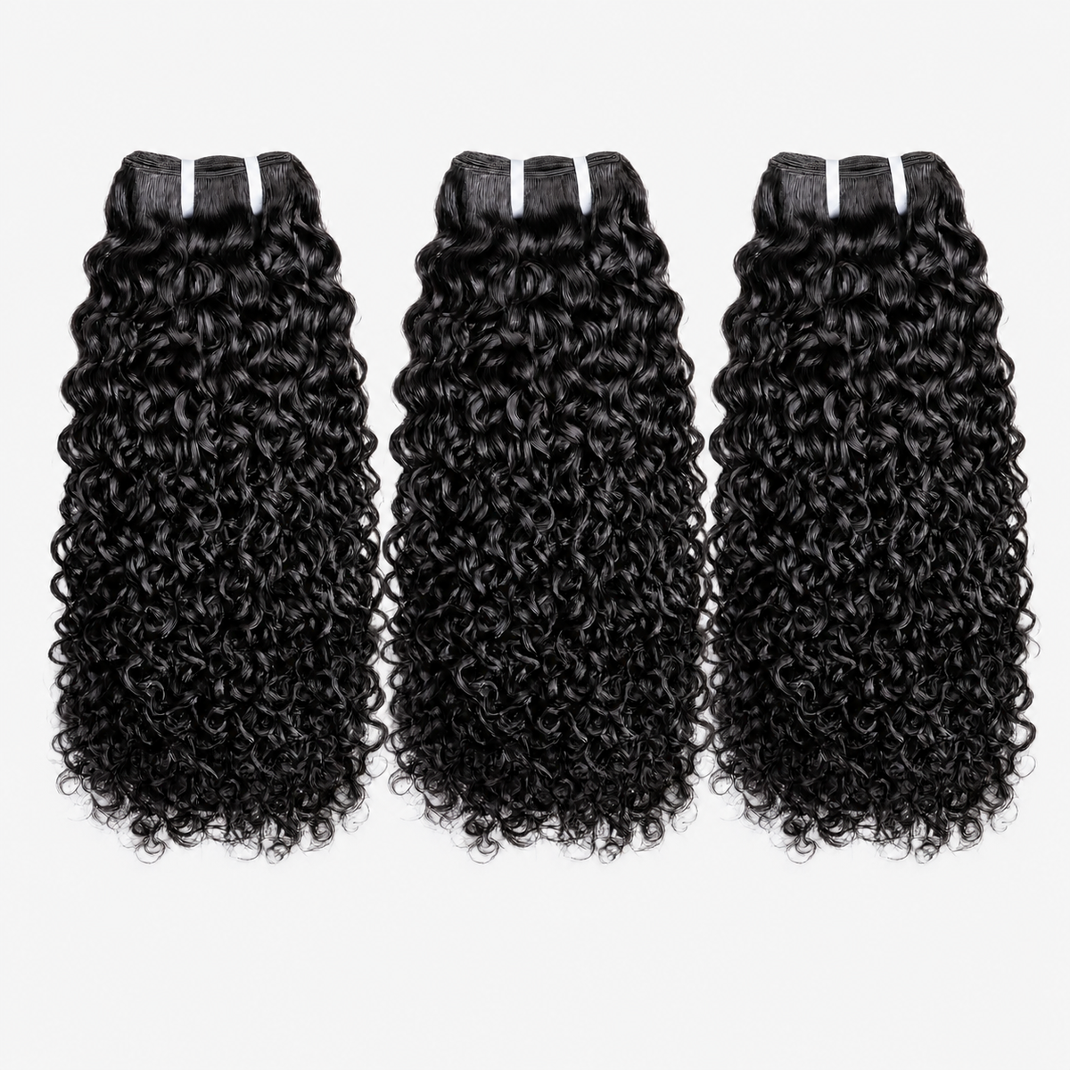 MISS ROLA 16A Grade Jerry Curly Wave Bundles, 3 pieces, Fluffy Defined Wavey Curly Vietnamese Human Hair,  18-26 Inches Natural Black Double Drawn Double Wefted Quick Weave Hair Extensions for Women