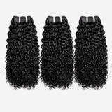 MISS ROLA 16A Grade Jerry Curly Wave Bundles, 3 pieces, Fluffy Defined Wavey Curly Vietnamese Human Hair,  18-26 Inches Natural Black Double Drawn Double Wefted Quick Weave Hair Extensions for Women