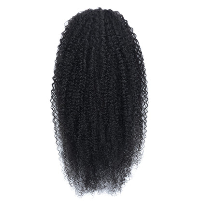 Miss Rola Kinky Curly Ponytail & Kinky Straight Ponytail 180% Density Vietnamese Virgin Human Hair Drawstring ,  Clip In Hair Extensions for Black Women, Natural Black, 16-26 Inches