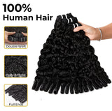 MISS ROLA Burmese Curly Bundles with Protective Foam, 3 pieces, Bouncy Spiral Curls, 16A 100% Vietnamese Human Hair Double Drawn Wefted Bundles, Quick Weave Glue/Sew-in Hair Extensions for Black Women