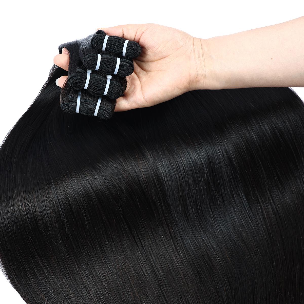 MISS ROLA 16A Raw Human Hair Silky Straight Double Drawn Body Wave Vietnamese Hair 1 Bundle, Premium 100% Unprocessed Virgin Hair Extensions, Upgraded Lightweight Double Wefted Thick Full Ends, Natural Black Silky Soft, Luxury Reusable Hair