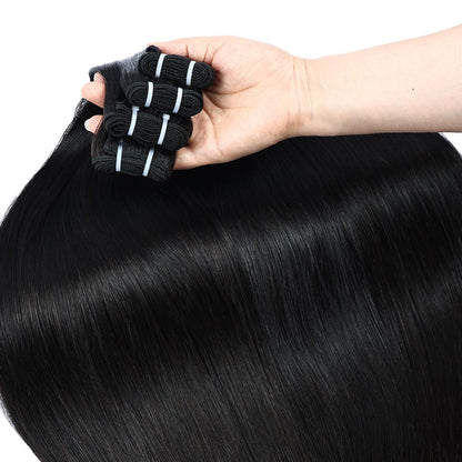MISS ROLA 16A Raw Human Hair Silky Straight Double Drawn Body Wave Vietnamese Hair 1 Bundle, Premium 100% Unprocessed Virgin Hair Extensions, Upgraded Lightweight Double Wefted Thick Full Ends, Natural Black Silky Soft, Luxury Reusable Hair