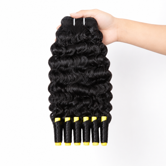 MISS ROLA Burmese Curly Bundles with Protective Foam, 1 piece, Bouncy Spiral Curls, 16A 100% Vietnamese Human Hair Double Drawn Wefted Bundles, Quick Weave Glue/Sew-in Hair Extensions for Black Women