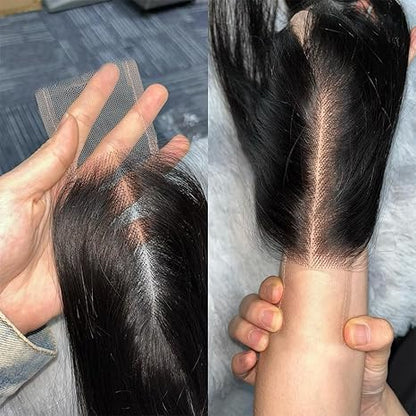 2x6 HD Lace Closure  Body Wave Skinlike Human Hair Closure 2x6 Vietnamese Virgin Human Hair 10-16 inch Kim K Middle Part Closure 2x6 Body Wave HD Closure 12 inch Pre-plucked with Natural Hairline
