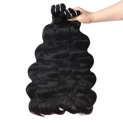 MISS ROLA 16A Raw Human Hair Double Drawn Body Wave Vietnamese Hair 3 Bundles, Upgraded Lightweight Double Wefted Premium 100% Unprocessed Virgin Hair Extensions, Thick Full Ends, Natural Black Silky Soft, Luxury Reusable 18 20 22 Inch